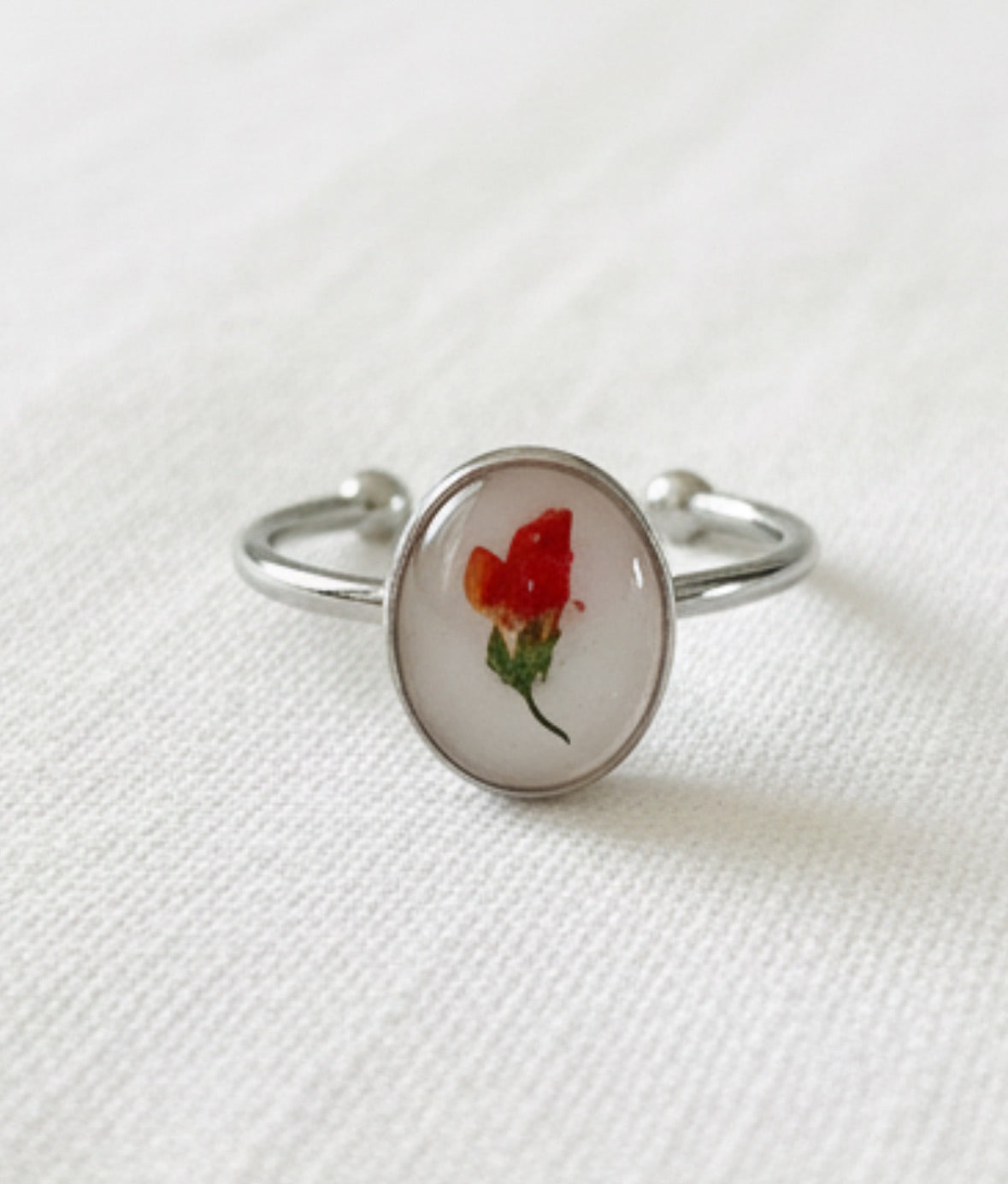 October Birth Flower Marigold Small Circle Ring