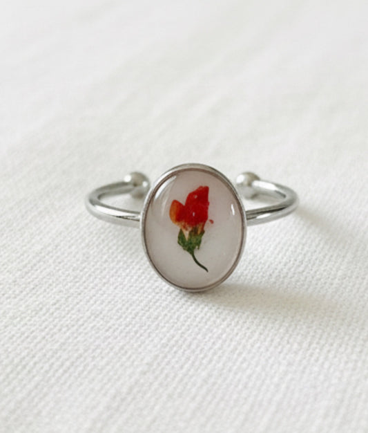 October Birth Flower Marigold Small Circle Ring