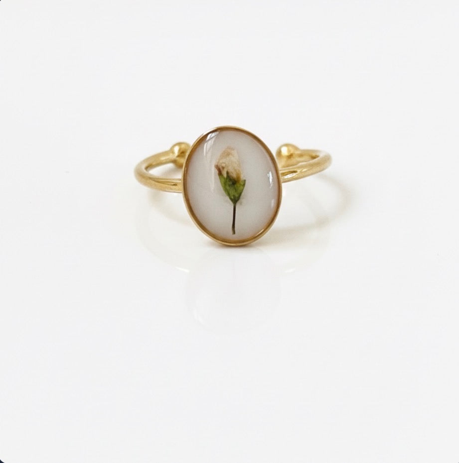 December Birth Flower Holly Small Circle Ring