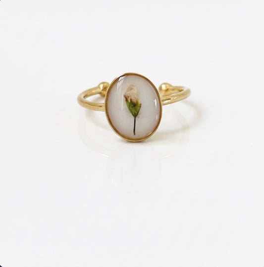 December Birth Flower Holly Small Circle Ring