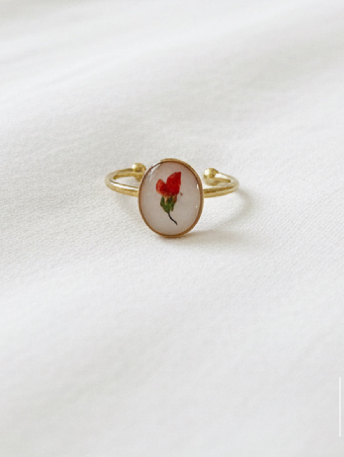 October Birth Flower Marigold Small Circle Ring