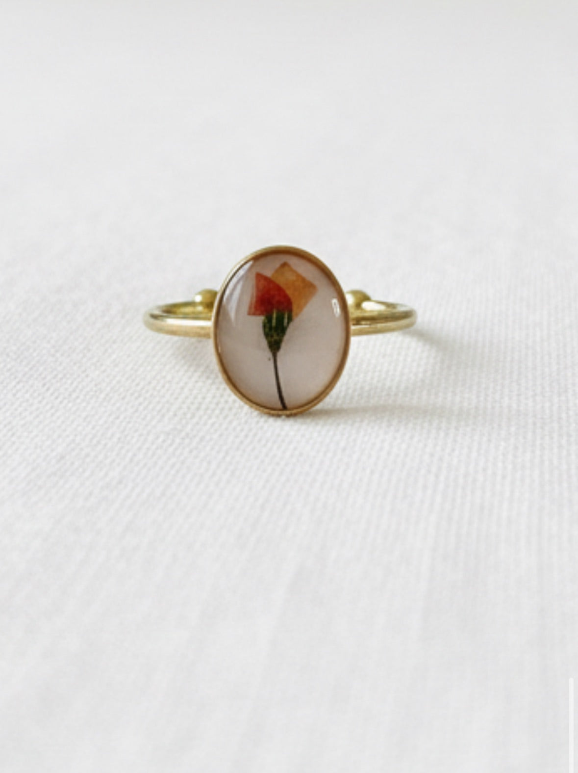 November Birth Flower Chrysanthemum Small Circle Ring