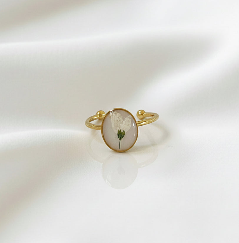 April Birth Flower Daisy Small Circle Ring Available