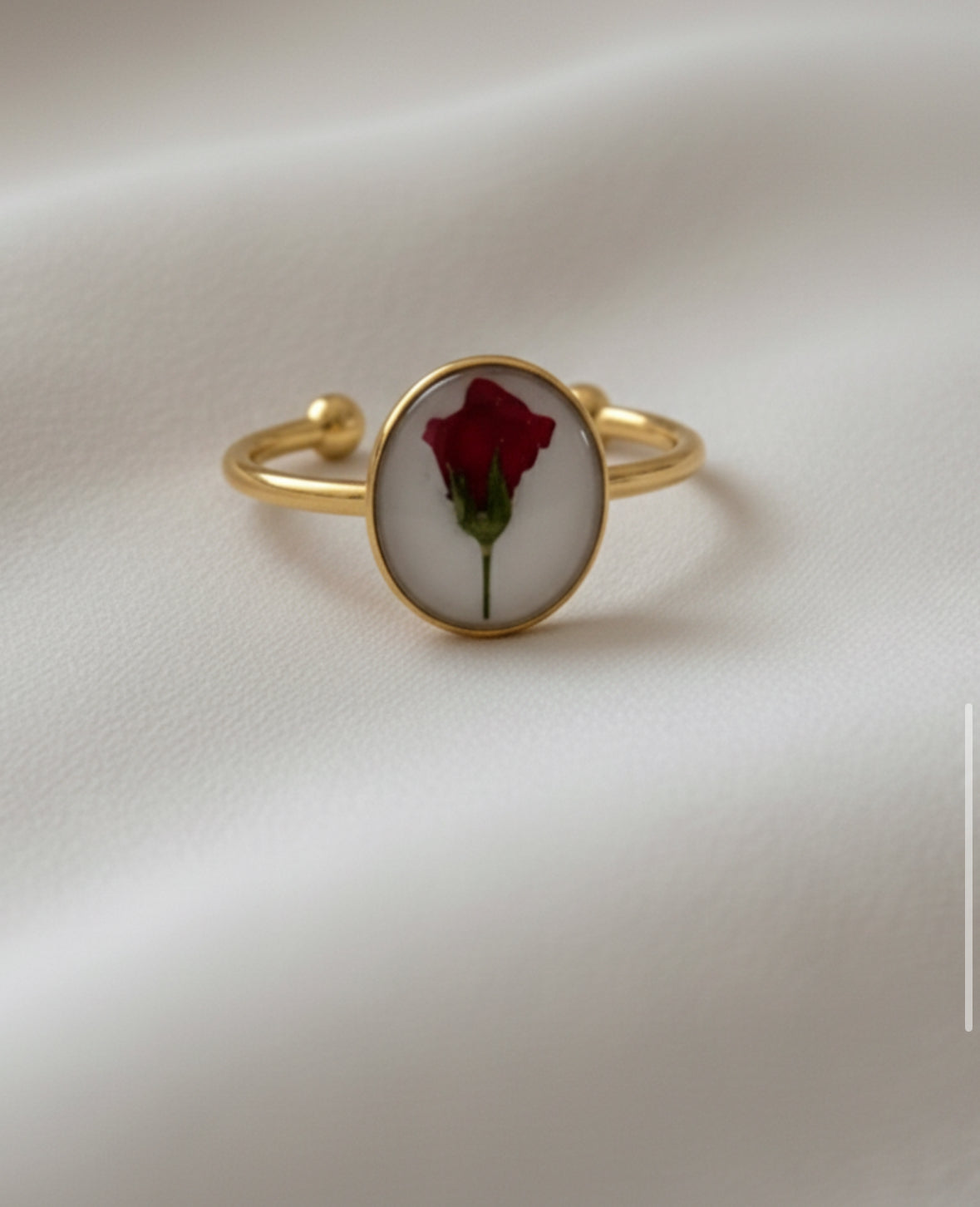 June Birth Flower Rose Small Circle Ring