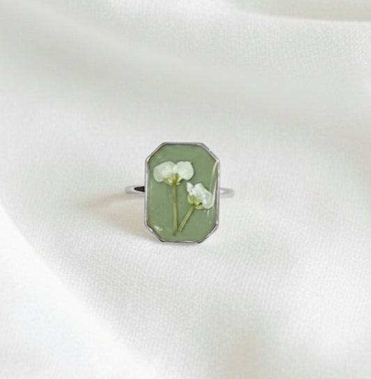 Forest Green Ivy Rexagon Shape Ring