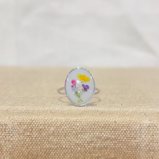 Wild Flower Ring : Silver, Big Circle