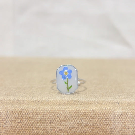 Forget-Me-Not Ring : Silver, Square
