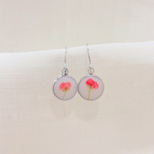 Carnation Earrings : Silver